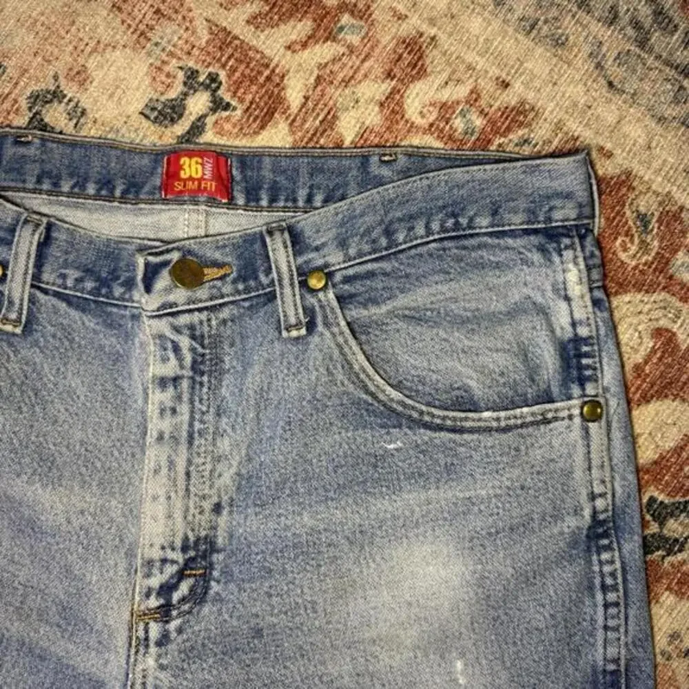 Wrangler 36MWZDS Slim Fit Light Wash 100% Cotton Denim Jeans‎ Mens 34x30